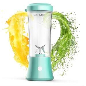 Portable Blender Personal Size, Smoothie Shake with Six Blades- WHITE